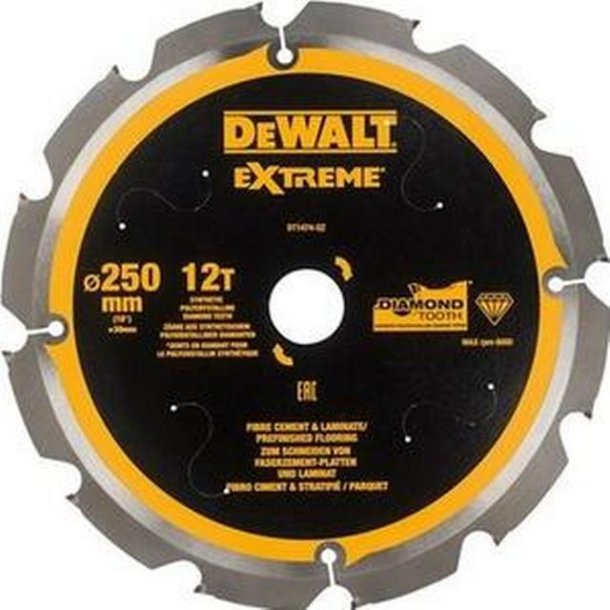 Dewalt DT1474-QZ Klinge til fibercement 250x10 12T